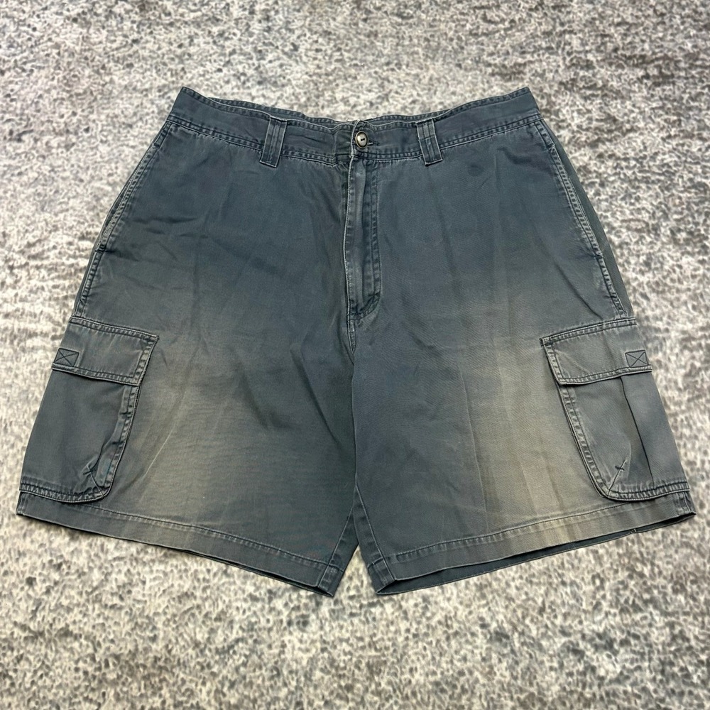 Faded Glory Cargo Shorts Mens 34 Navy Blue Faded Utility Outdoor Skater Y2K